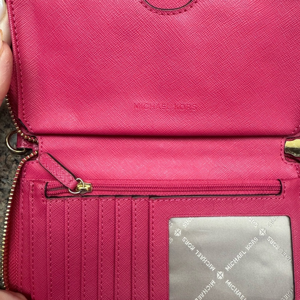Michael Kors Fuchsia Wallet with Gold Accents - Picture 3 of 3